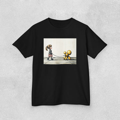 Girl Walks Her Balloon Dog Kids Heavy Cotton™ Tee