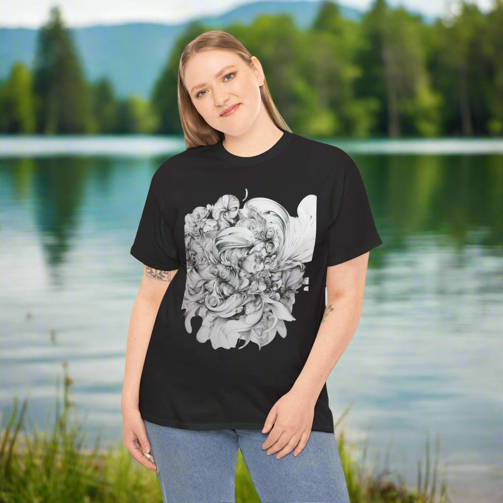 Unique Artistic Floral Unisex Heavy Cotton Tee