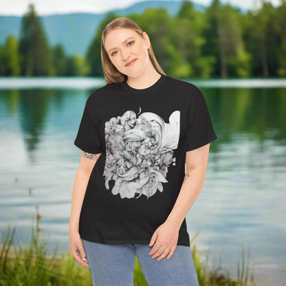 Unique Artistic Floral Unisex Heavy Cotton Tee