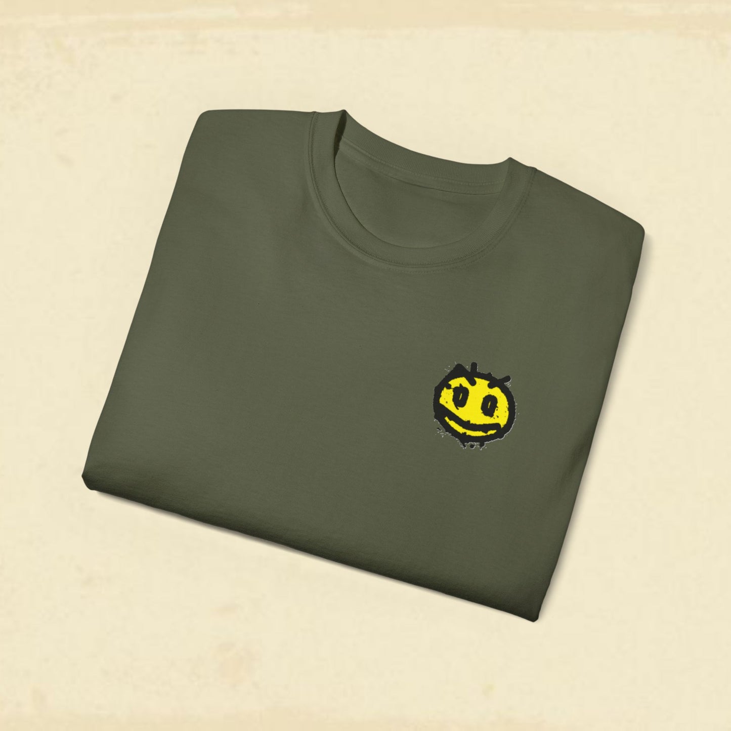 Irritated Smiley Face Cotton Tee