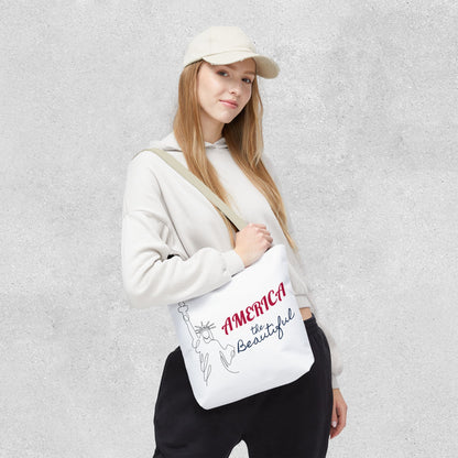 America the Beautiful Patriotic Tote Bag