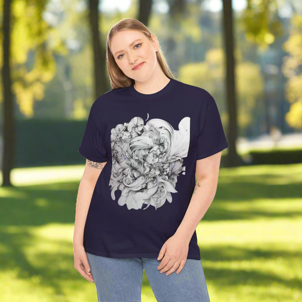 Unique Artistic Floral Unisex Heavy Cotton Tee