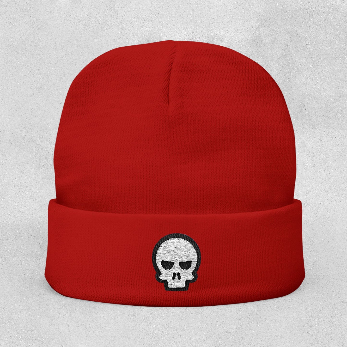 Skull Knit Beanie (Embroidery)
