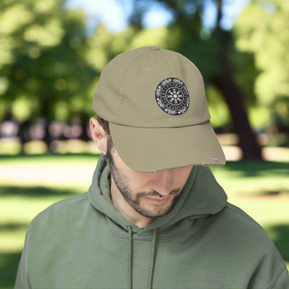 Nordic Runes Unisex Distressed Cap