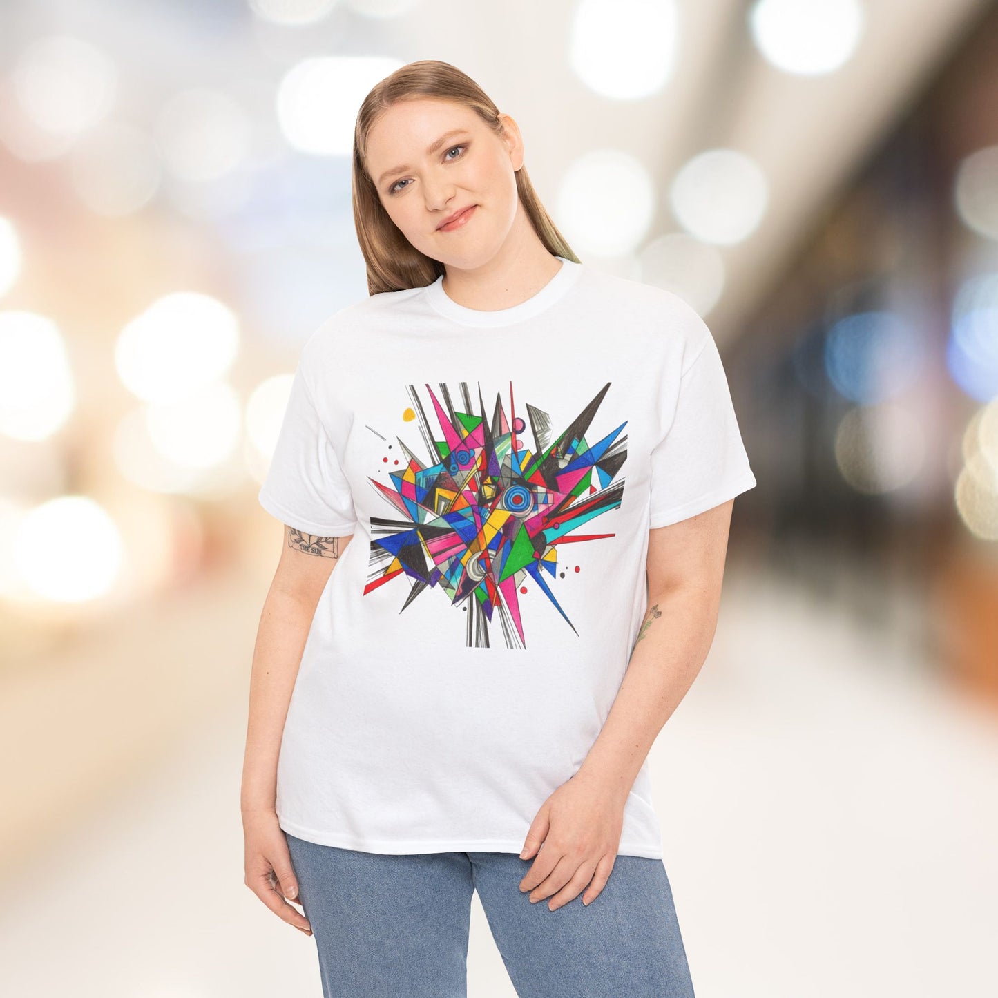 Geometric Spike Art Heavy Cotton Tee