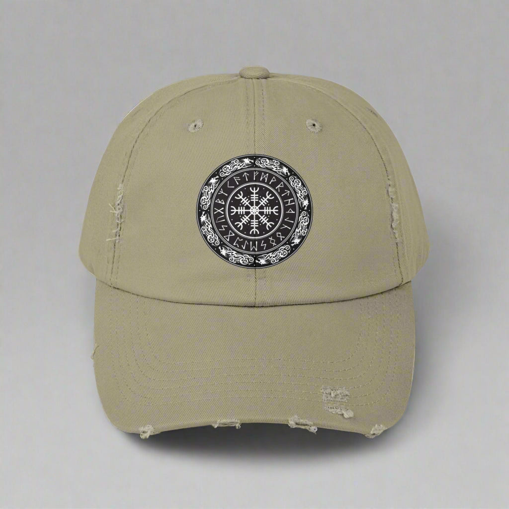 Nordic Runes Unisex Distressed Cap