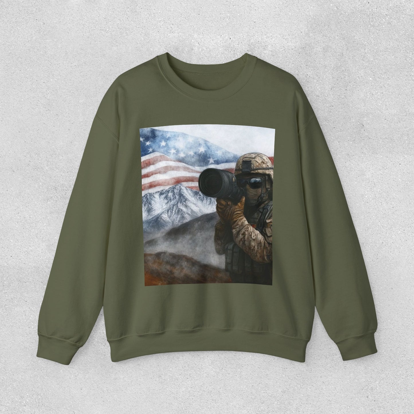 Patriotic On the Battlefield Heavy Blend™ Crewneck Sweatshirt
