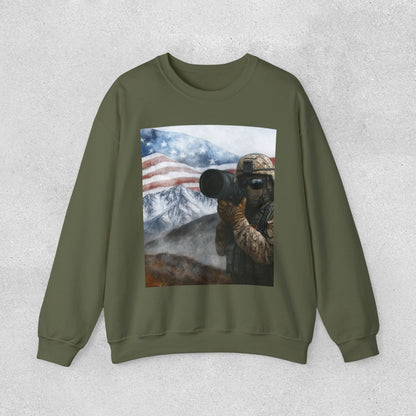 Patriotic On the Battlefield Heavy Blend™ Crewneck Sweatshirt