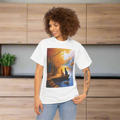 Cats at the Lake Unisex Heavy Cotton Tee
