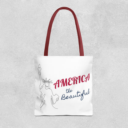America the Beautiful Patriotic Tote Bag