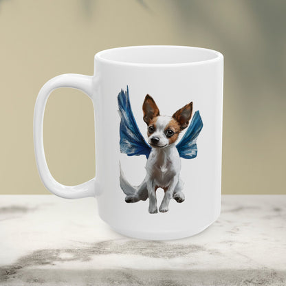 Adorable Winged Puppy Ceramic Mug - 11oz & 15oz