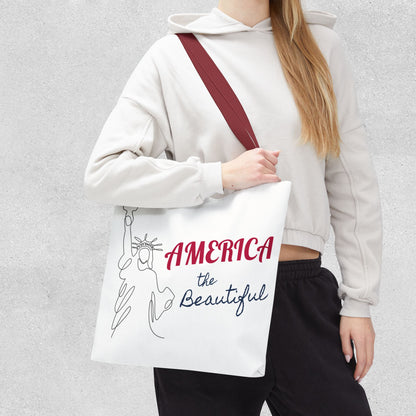 America the Beautiful Patriotic Tote Bag