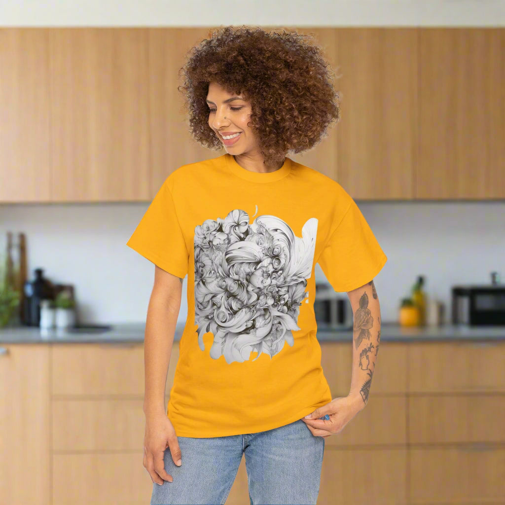 Unique Artistic Floral Unisex Heavy Cotton Tee