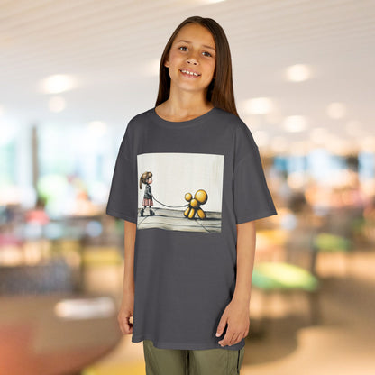 Girl Walks Her Balloon Dog Kids Heavy Cotton™ Tee
