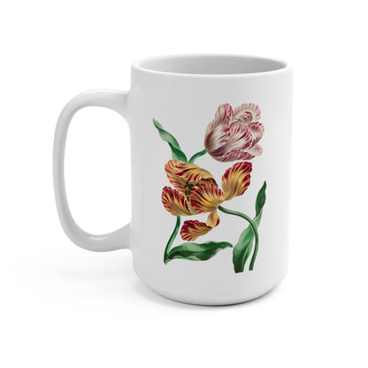 Two Tulips Floral Ceramic Coffee Mug - 15 oz