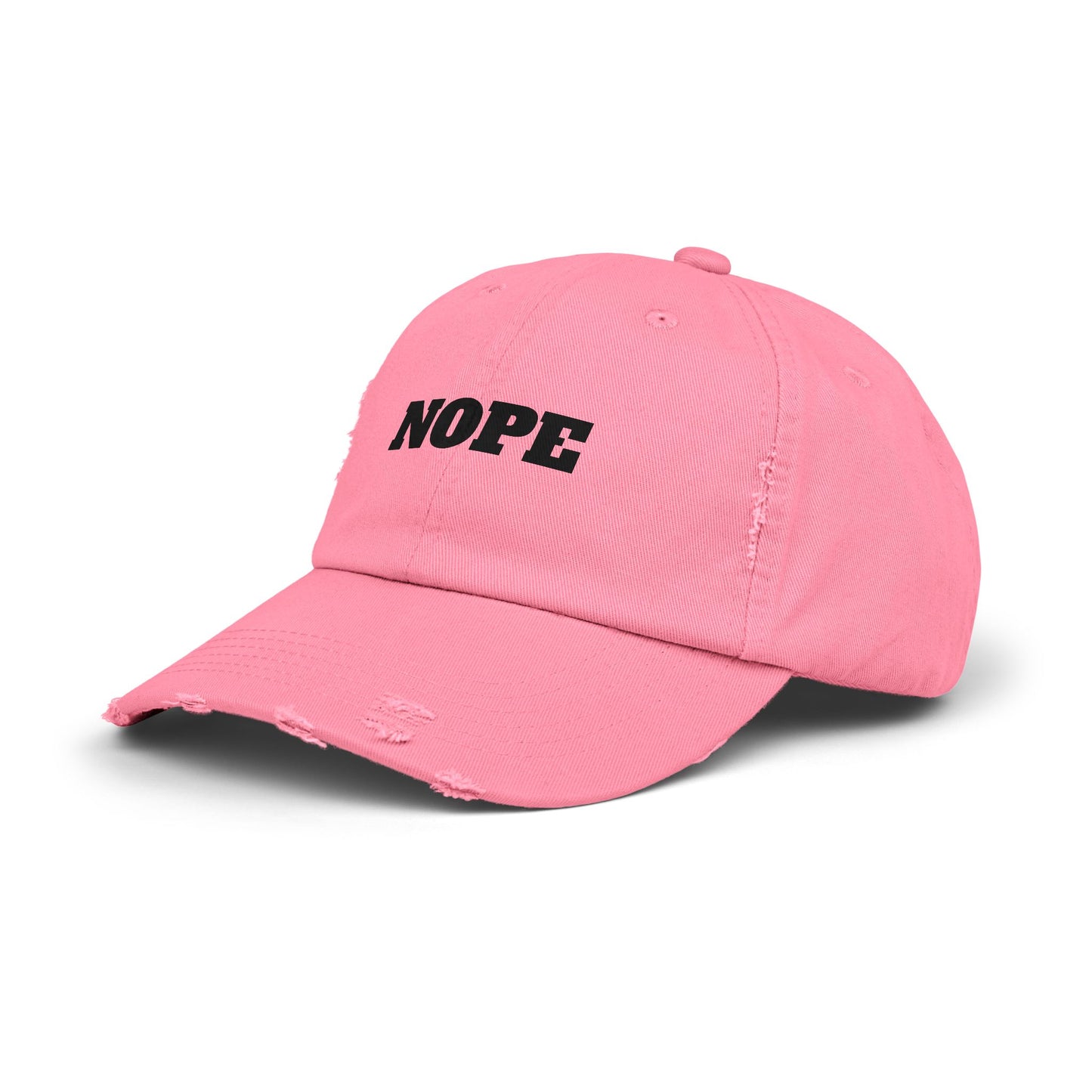 Unisex Distressed Cap - "NOPE" Casual Hat for Everyday Wear
