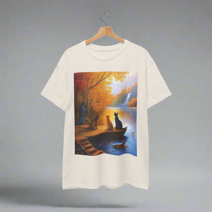 Cats at the Lake Unisex Heavy Cotton Tee