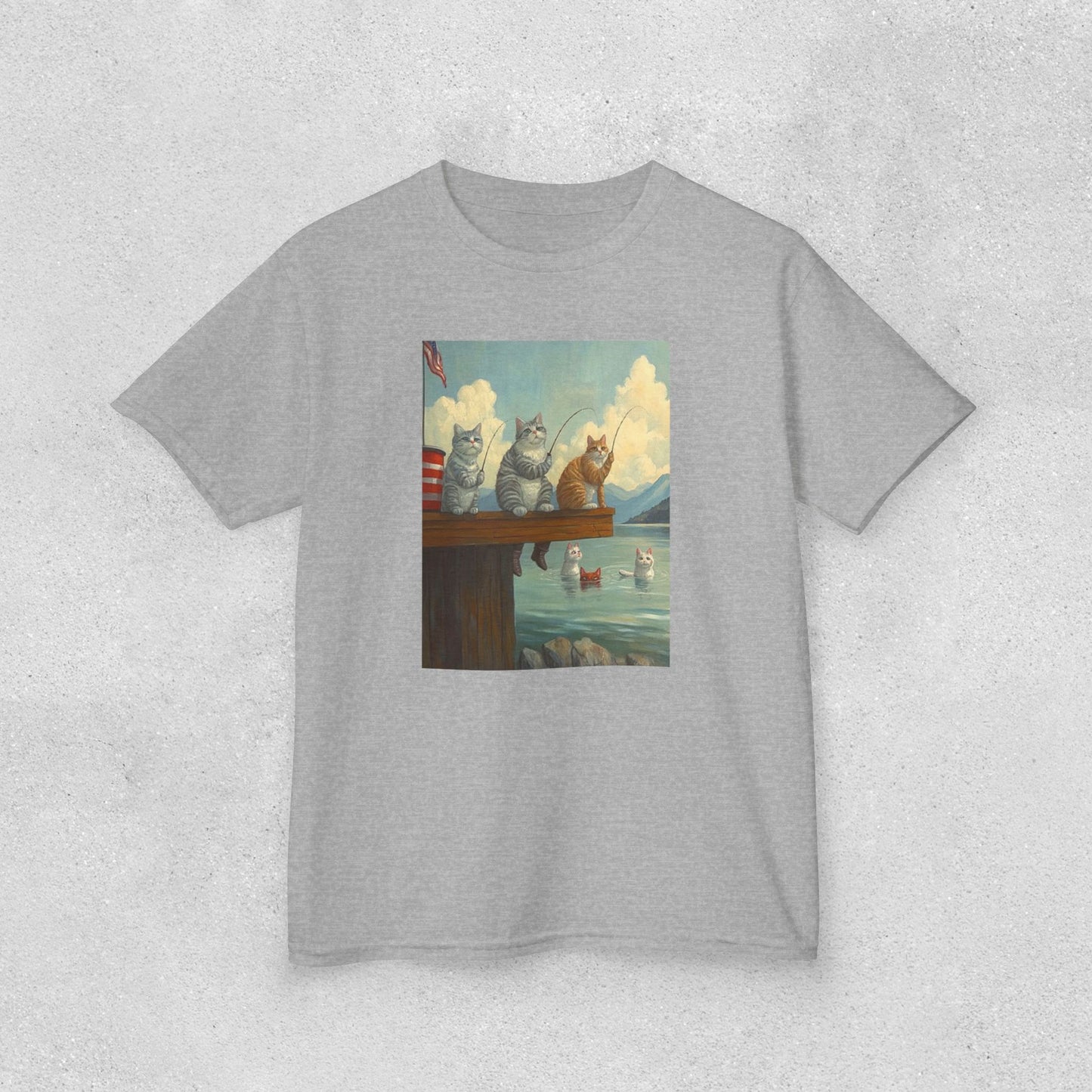 Adorable Cat Art Kids Cotton Tee