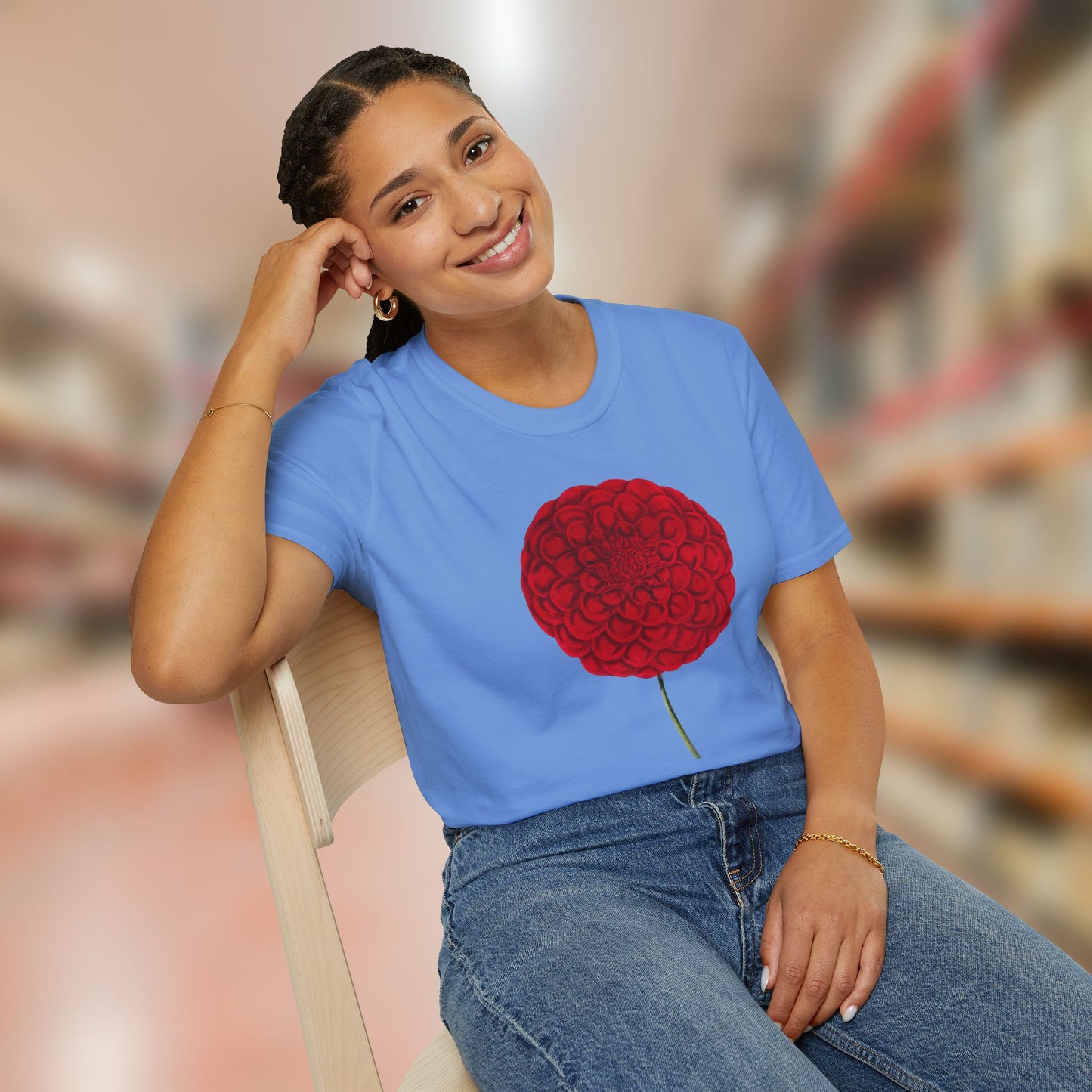 Red Dahlia Softstyle T-Shirt