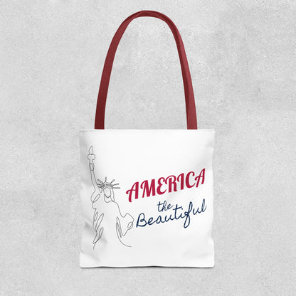 America the Beautiful Patriotic Tote Bag
