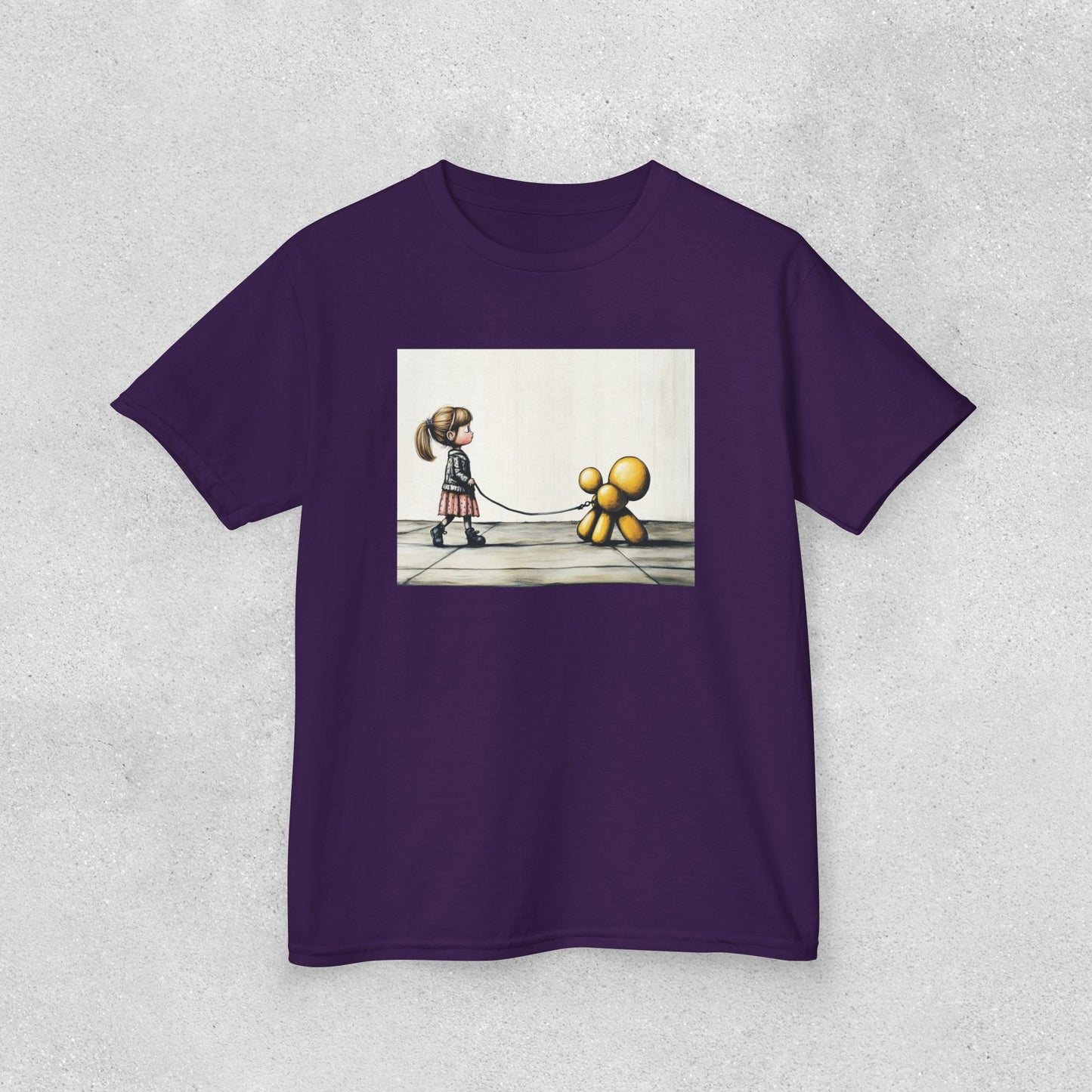 Girl Walks Her Balloon Dog Kids Heavy Cotton™ Tee