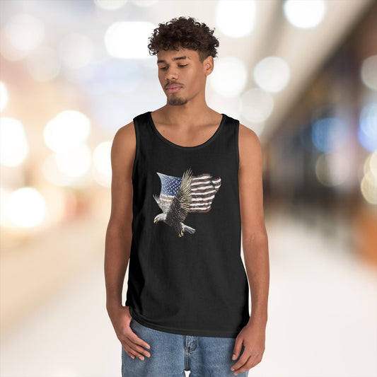 Eagle Flying Flag Heavy Cotton Tank Top