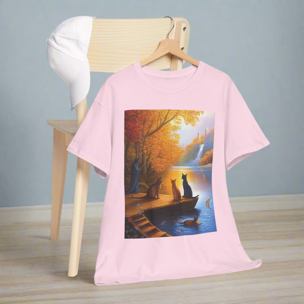 Cats at the Lake Unisex Heavy Cotton Tee
