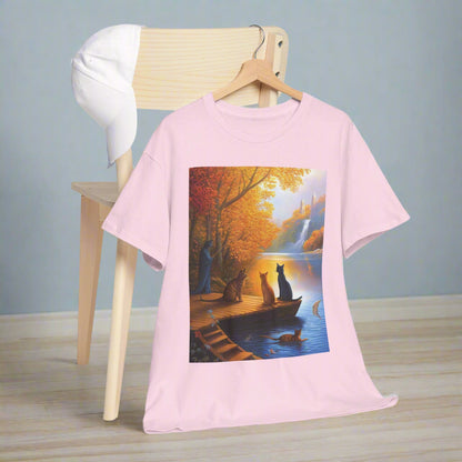 Cats at the Lake Unisex Heavy Cotton Tee