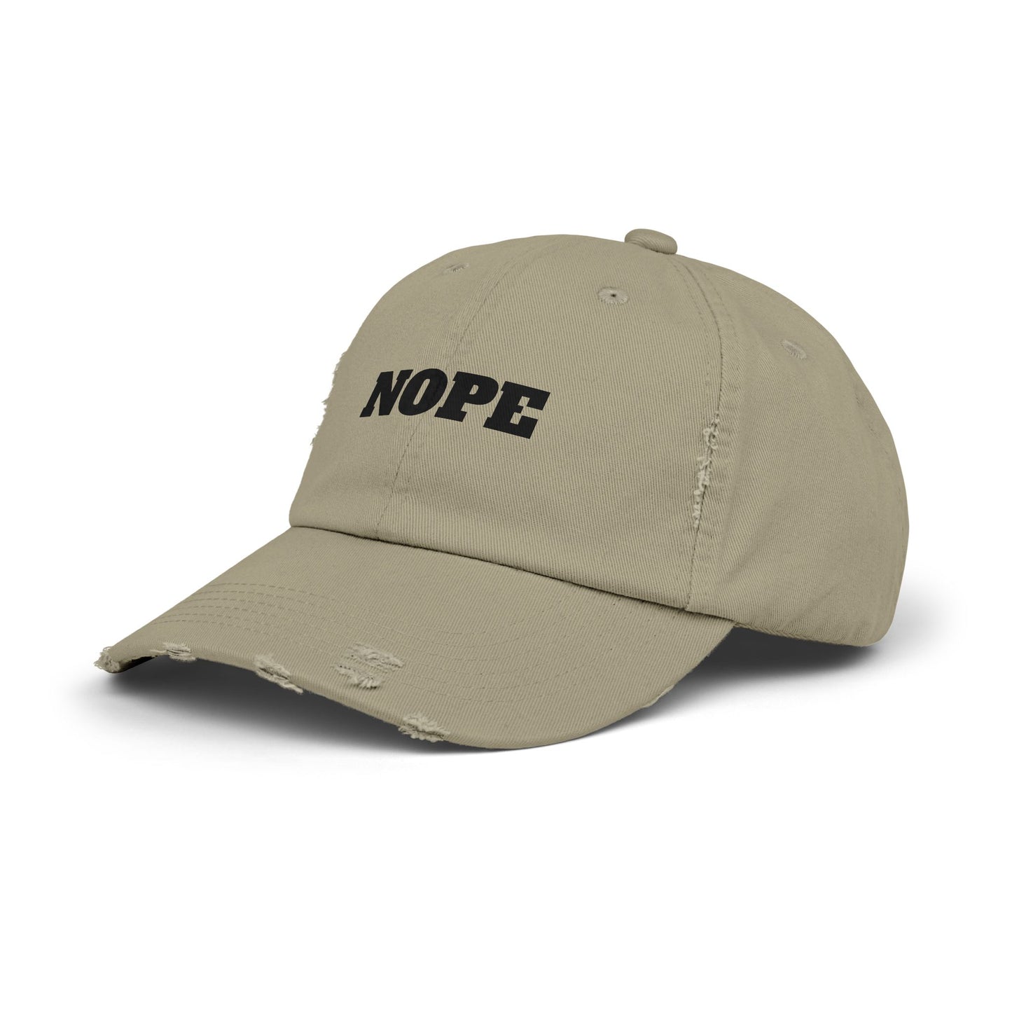 Unisex Distressed Cap - "NOPE" Casual Hat for Everyday Wear