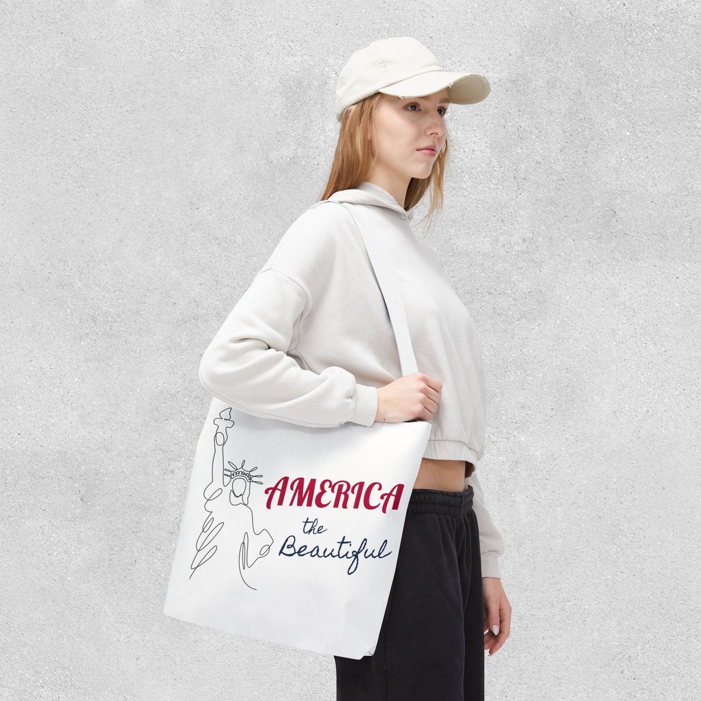 America the Beautiful Patriotic Tote Bag
