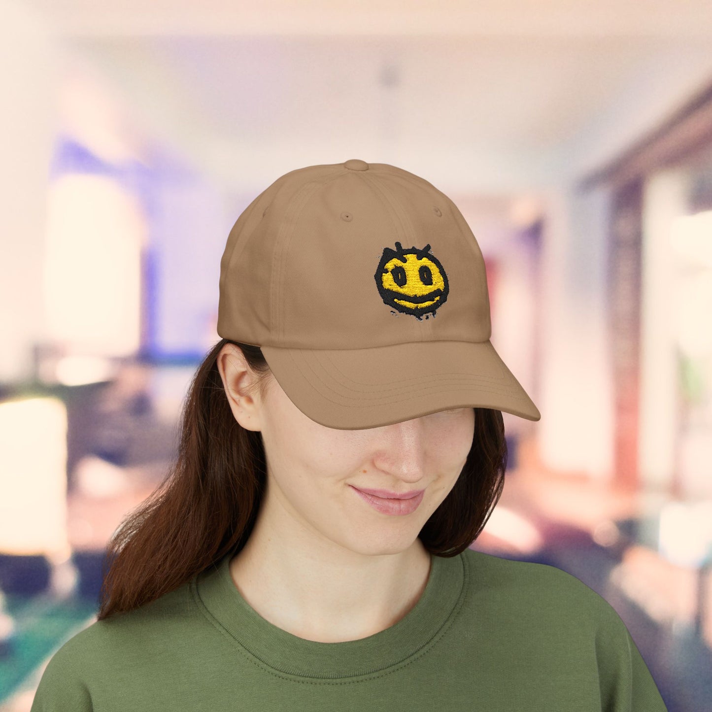 Irritated Smiley Classic Cap