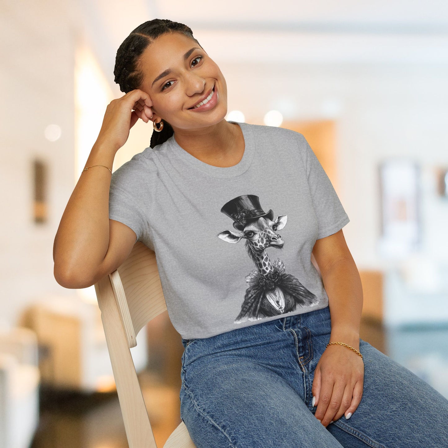 Vintage Giraffe Gentleman Softstyle T-Shirt