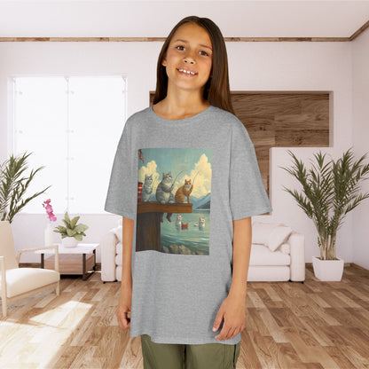 Adorable Cat Art Kids Cotton Tee