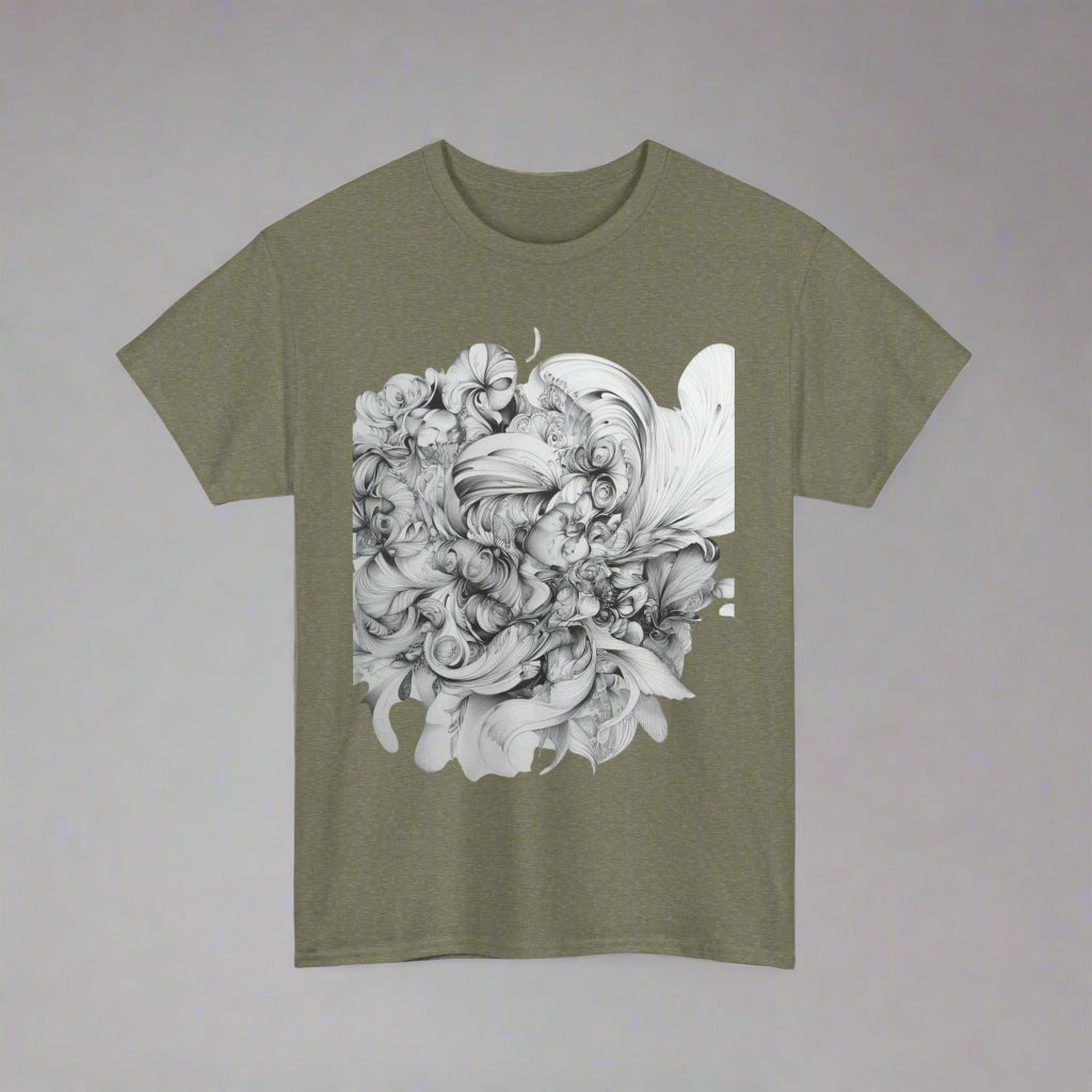 Unique Artistic Floral Unisex Heavy Cotton Tee
