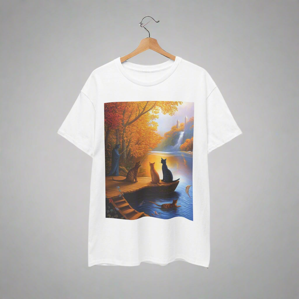 Cats at the Lake Unisex Heavy Cotton Tee