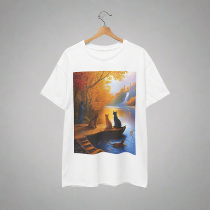 Cats at the Lake Unisex Heavy Cotton Tee