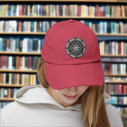 Nordic Runes Unisex Distressed Cap