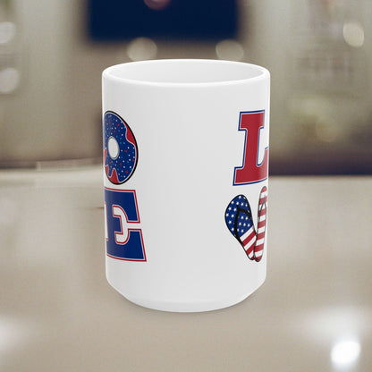 Patriotic Holiday Ceramic Mug - Love America Design