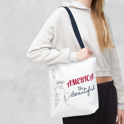 America the Beautiful Patriotic Tote Bag