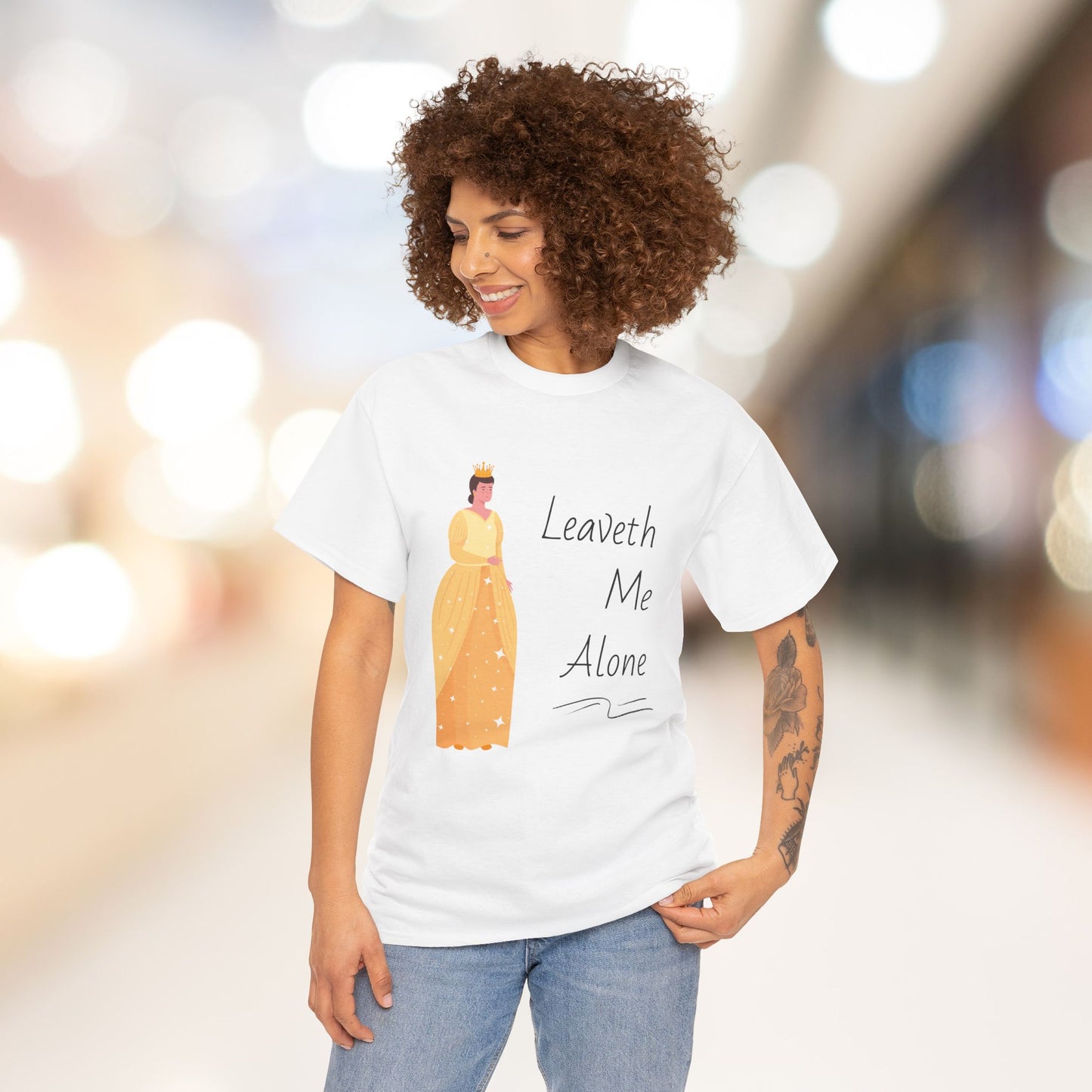 Leaveth Me Alone Cotton Tee - Relaxed Fit Graphic Shirt