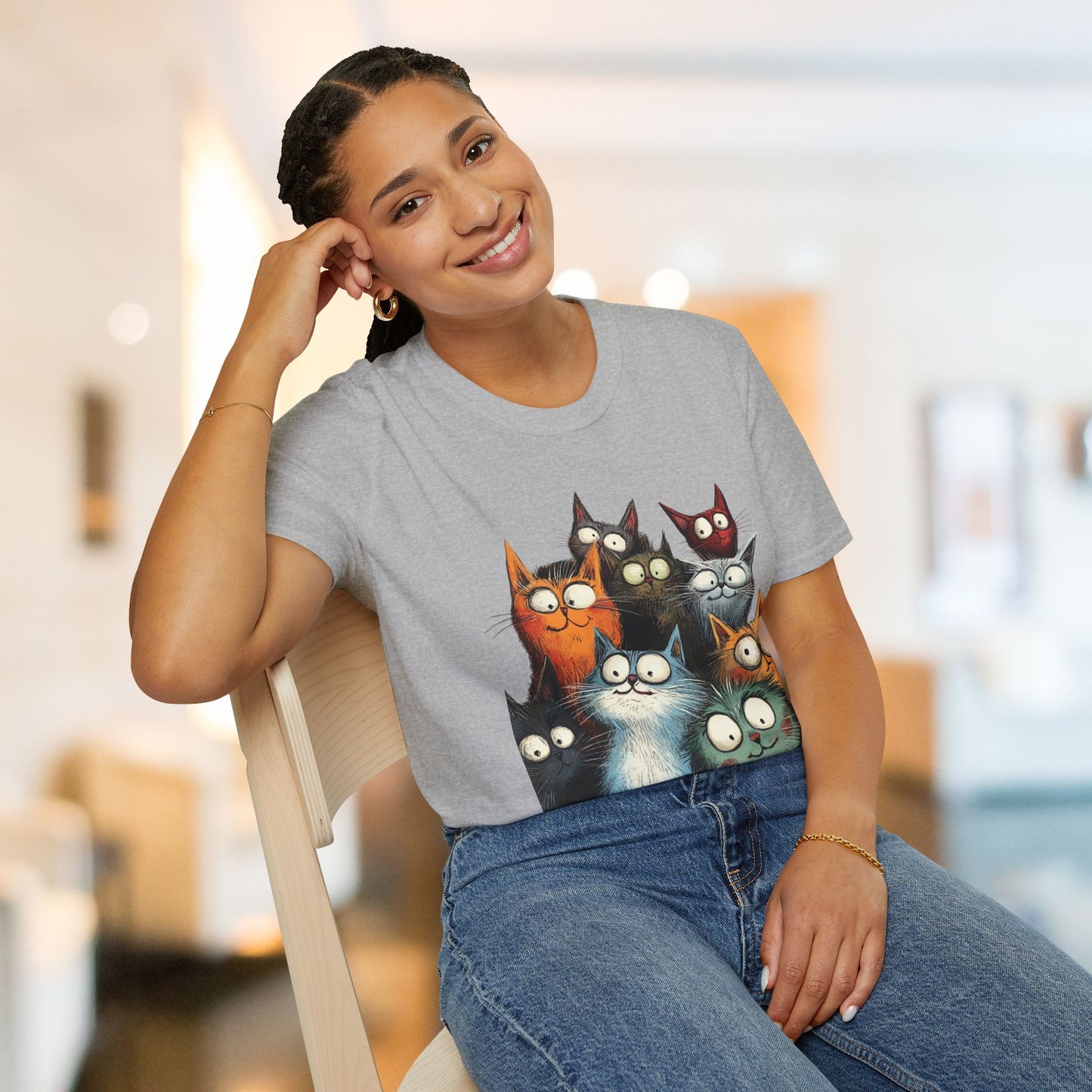 Staring at You Cat Graphic T-Shirt
