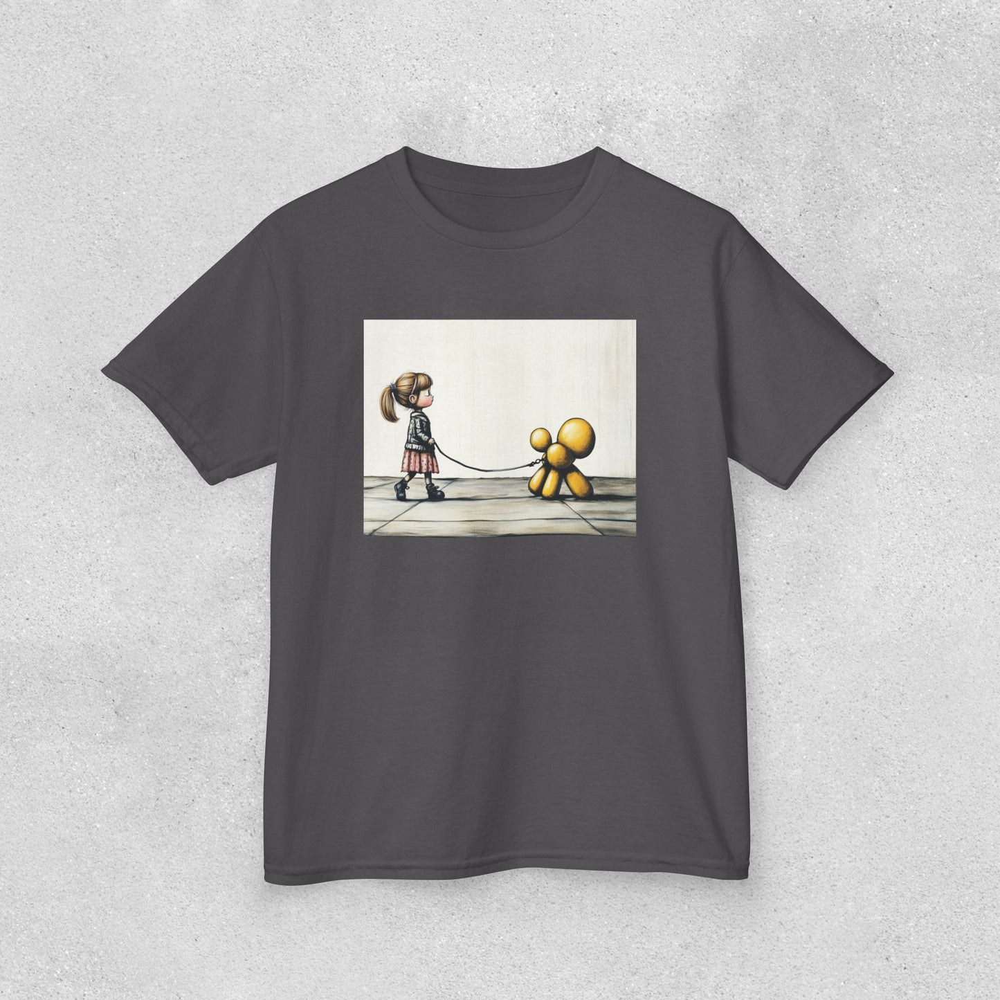 Girl Walks Her Balloon Dog Kids Heavy Cotton™ Tee