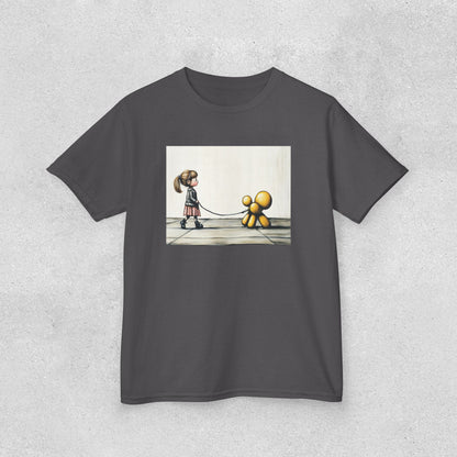 Girl Walks Her Balloon Dog Kids Heavy Cotton™ Tee