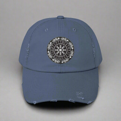 Nordic Runes Unisex Distressed Cap