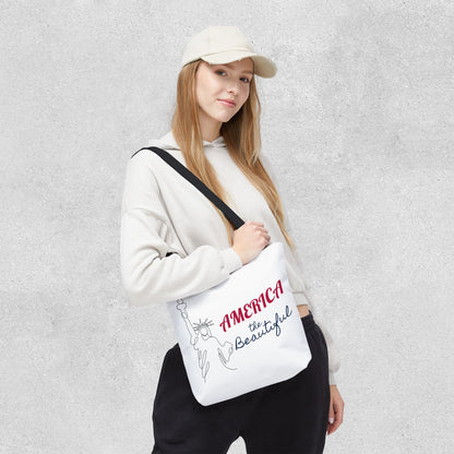 America the Beautiful Patriotic Tote Bag