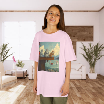 Adorable Cat Art Kids Cotton Tee