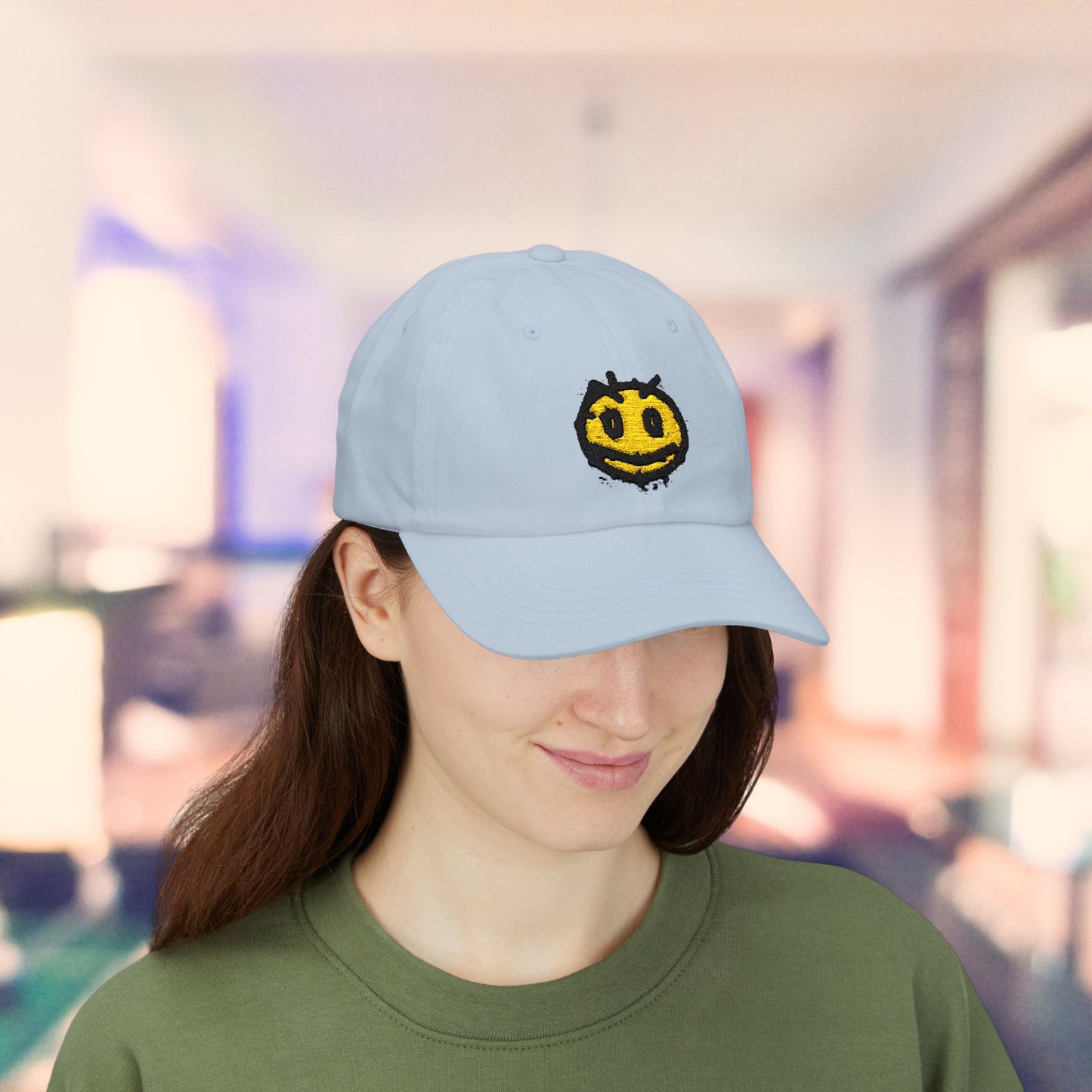 Irritated Smiley Classic Cap