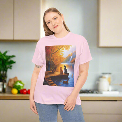 Cats at the Lake Unisex Heavy Cotton Tee