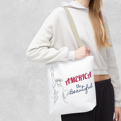 America the Beautiful Patriotic Tote Bag