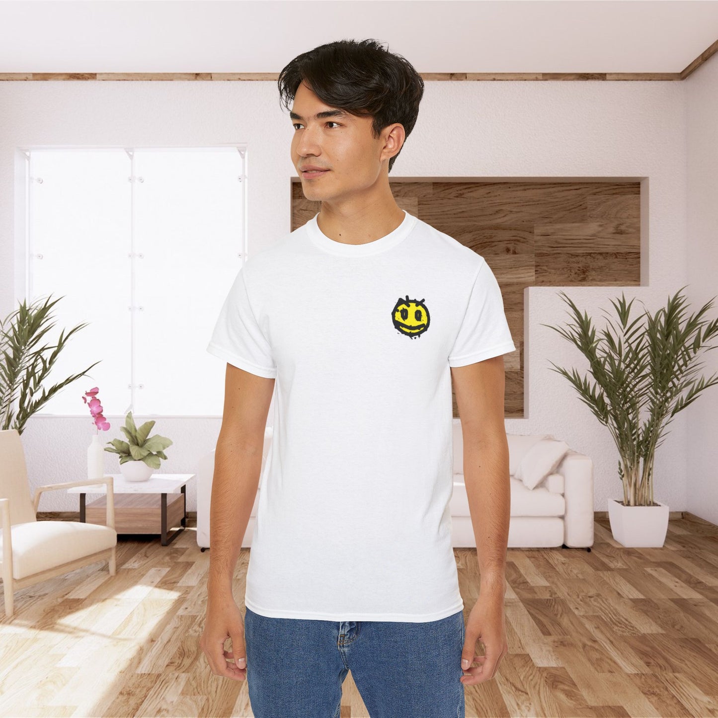 Irritated Smiley Face Cotton Tee